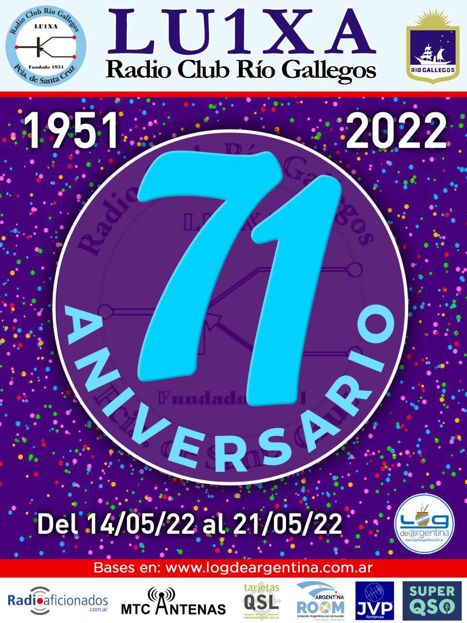 LU1XA: 71º Aniversario Radio Club Río Gallegos