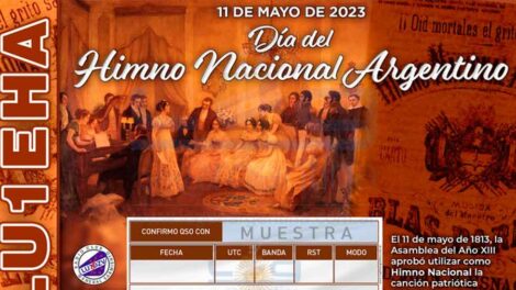 QSL especial a un sólo contacto: "Día del Himno Nacional"